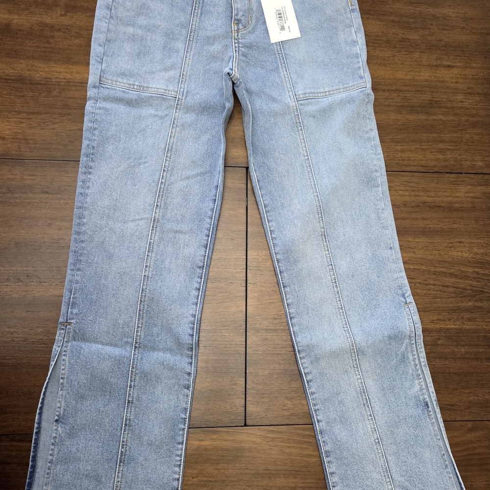 NWT LNDN Landon Denim Sunday Pant Cut-Out Waist Slit Leg Jeans- Size 26